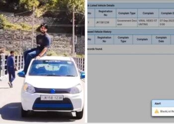 ARTO Bandipora blacklists vehicle involved in stunt incident