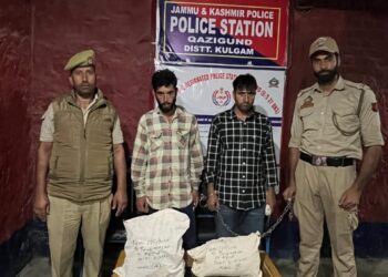 Two drug peddlers held in Qazigund, contraband recovered