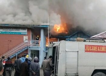 Two Fireman Injured as Massive Fire Guts Govt Girls Higher Secondary School in Qazigund
