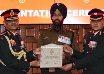 Vice Chief of Army Staff Lt Gen Pushpendra Singh awards Unit Citation to IFSU for service in Eastern Ladakh