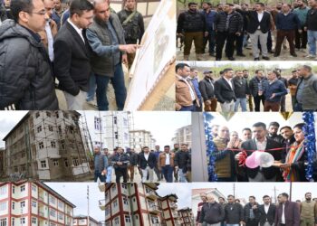 DC Kulgam inspects transit accommodation projects for KP employees at Vessu, Chowgam