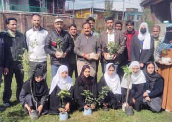 Plantation Drive Held at GDC Qazigund; Over 100 Saplings Planted